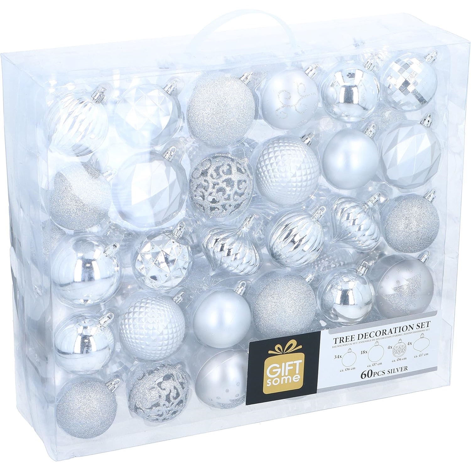 Kerstballenset Giftsome Zilver 60 Stuks 1