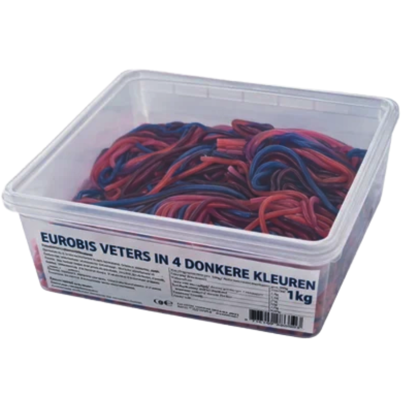 Suikerwerk Veters 4 Donkere Kleuren 1 Kg