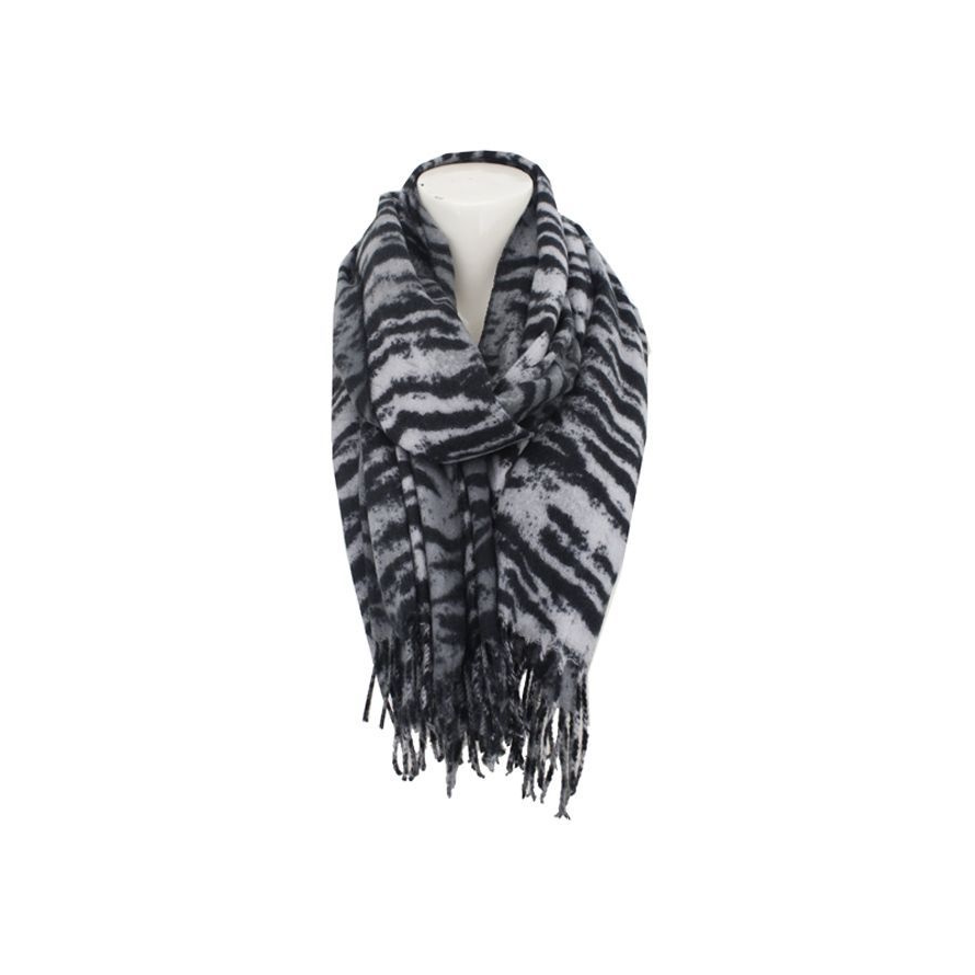 Antonio Scarf Cashmera Soft Zebra Grijs