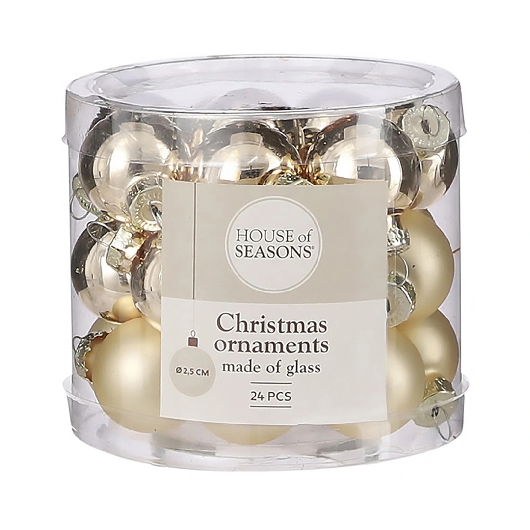 Kleine Kerstballen 24 Stuks