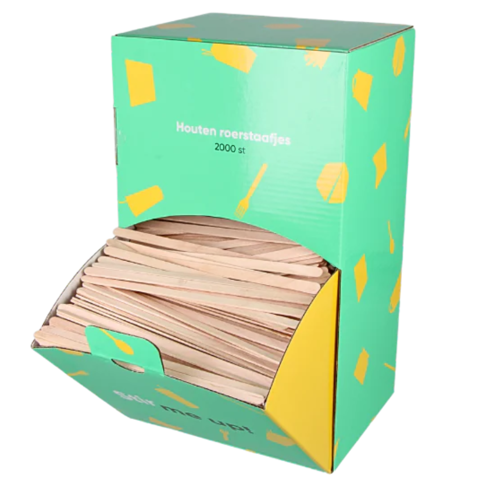 Houten Roerstaafjes 200 Stuks