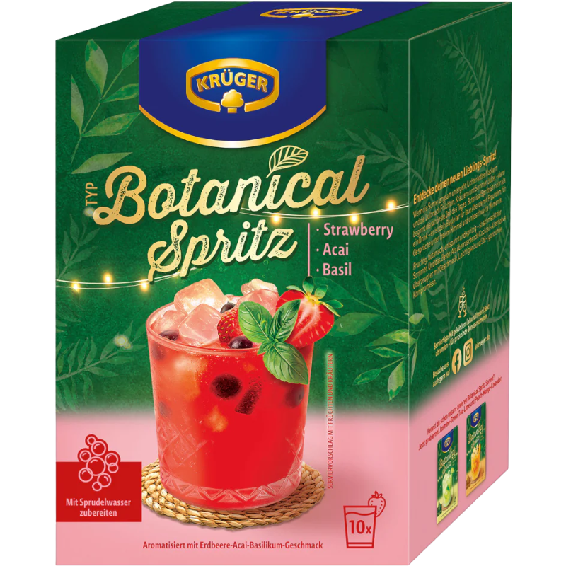 Krüger Botanical Spritz Aarbei Basilicum Acai