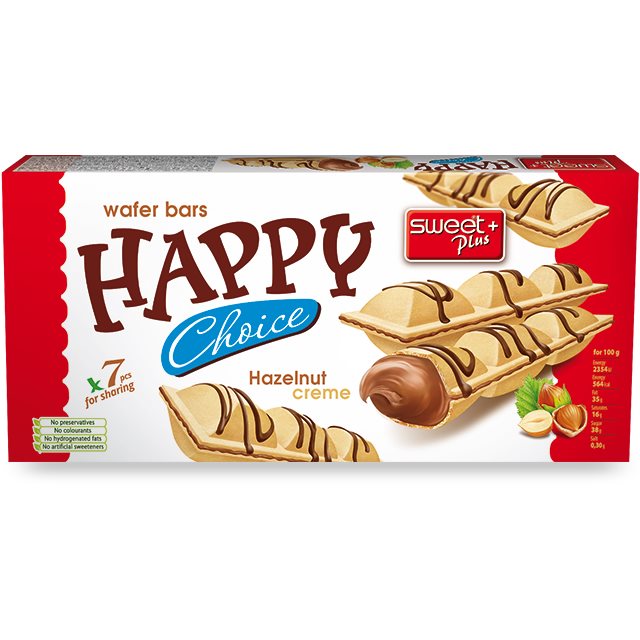Happy Choice Wafer Bars Hazelnut Creme