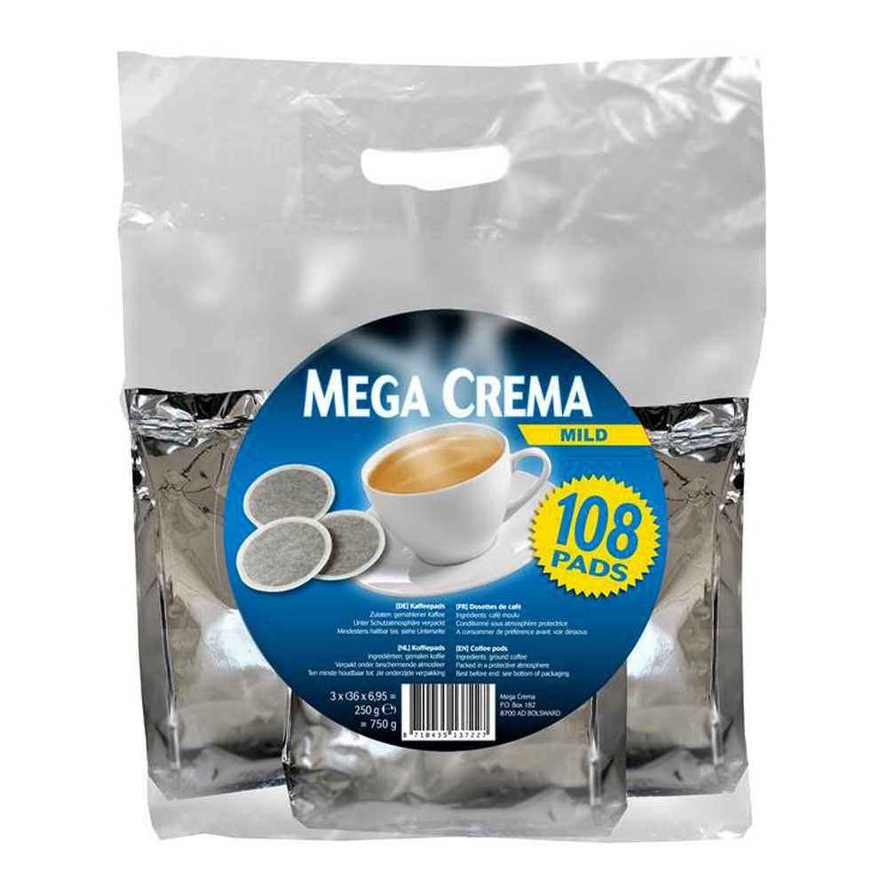 Mega Crema Mild 108 Koffiepads