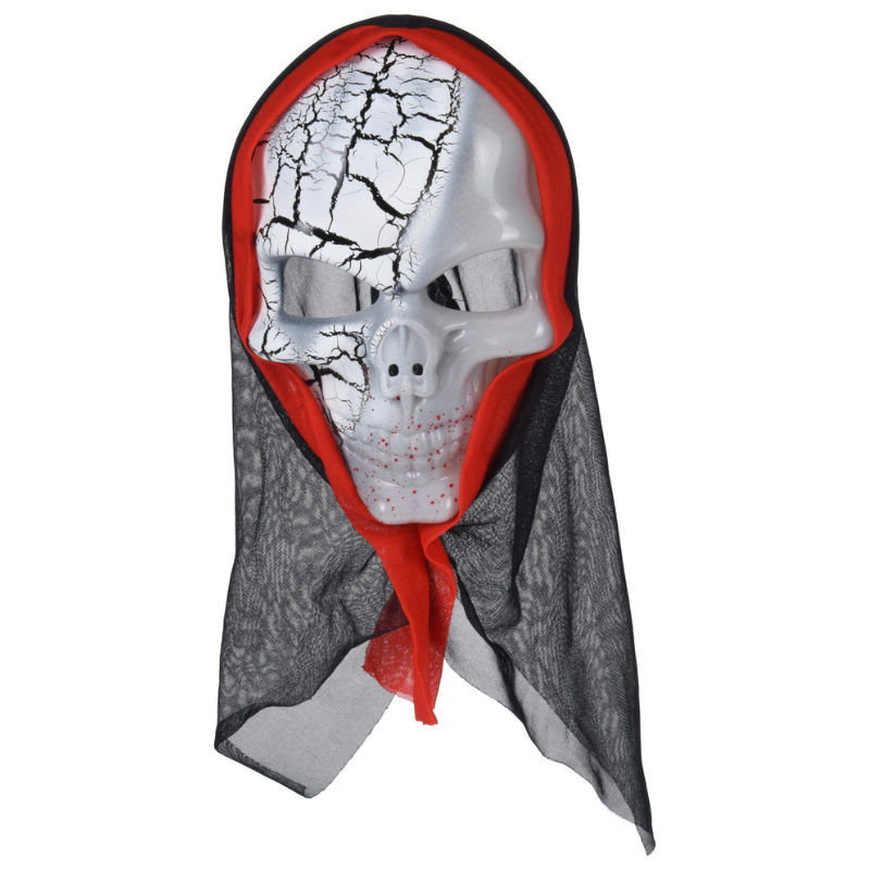 Halloween Masker Skelet Zwart Rood