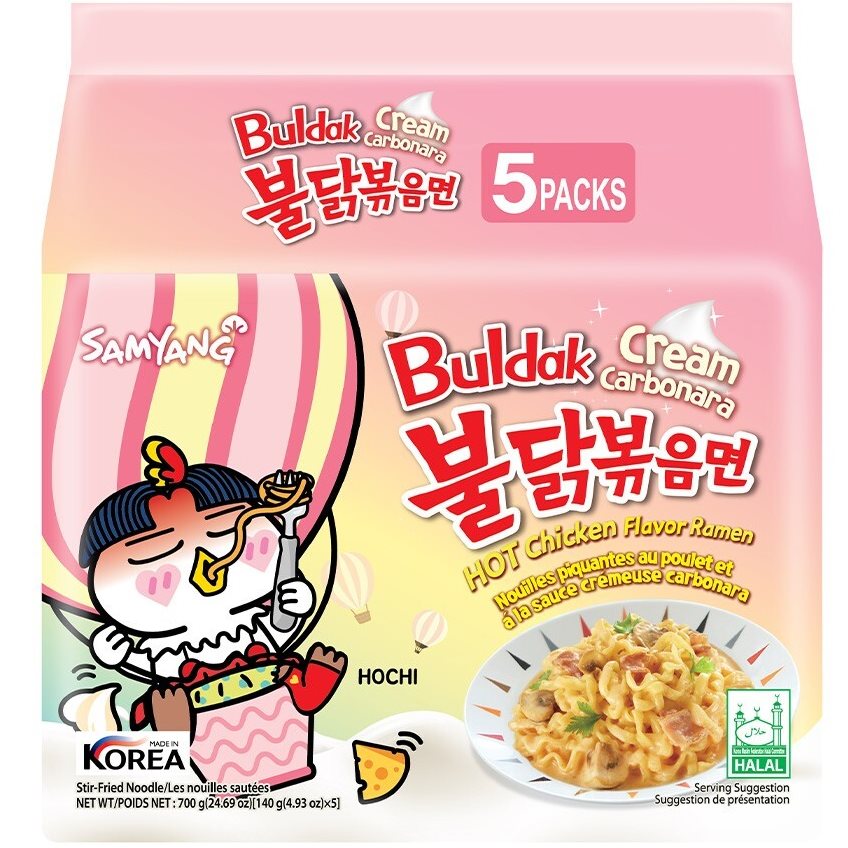Buldak Noodles Cream Carbonara Hot Chicken 5 Pack