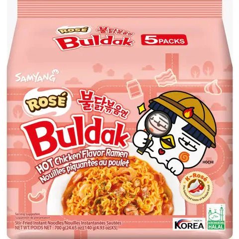 Buldak Noodles Rose Hot Chicken 5 Pack