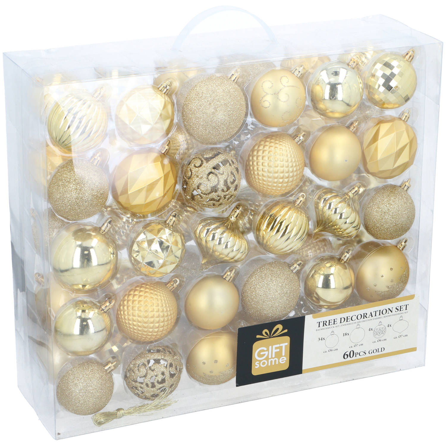 Kerstballenset Giftsome Goud 60 Stuks