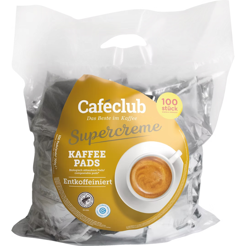 Caféclub Supercreme Caffeinevrij 100 Pads