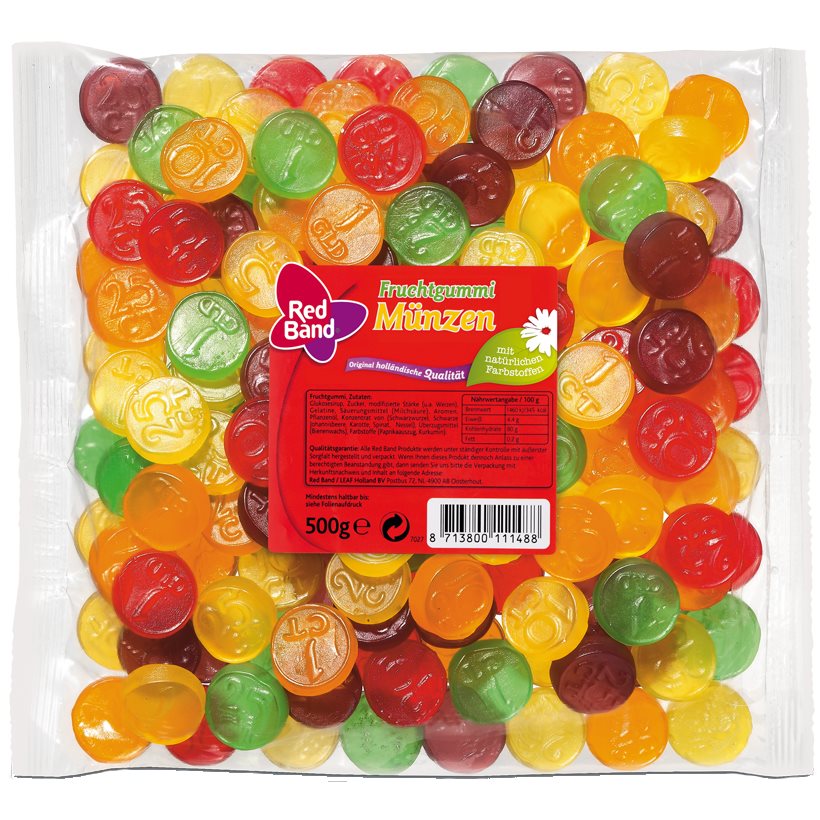 Red Band Winegums Munten 500Gr