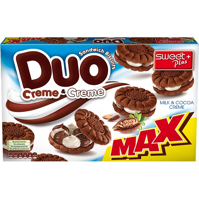 Sweet Plus Creme Duo Max Sandwich Biscuits