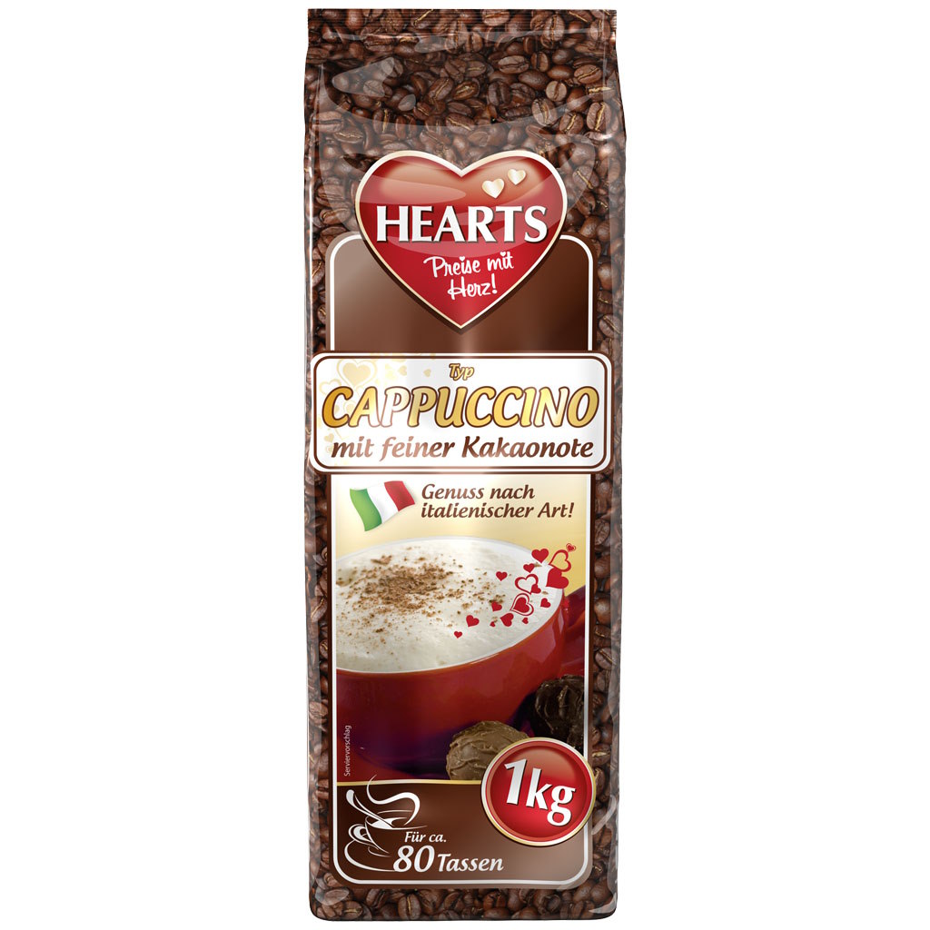 Hearts Cappuccino Met Fijne Cacaonoten