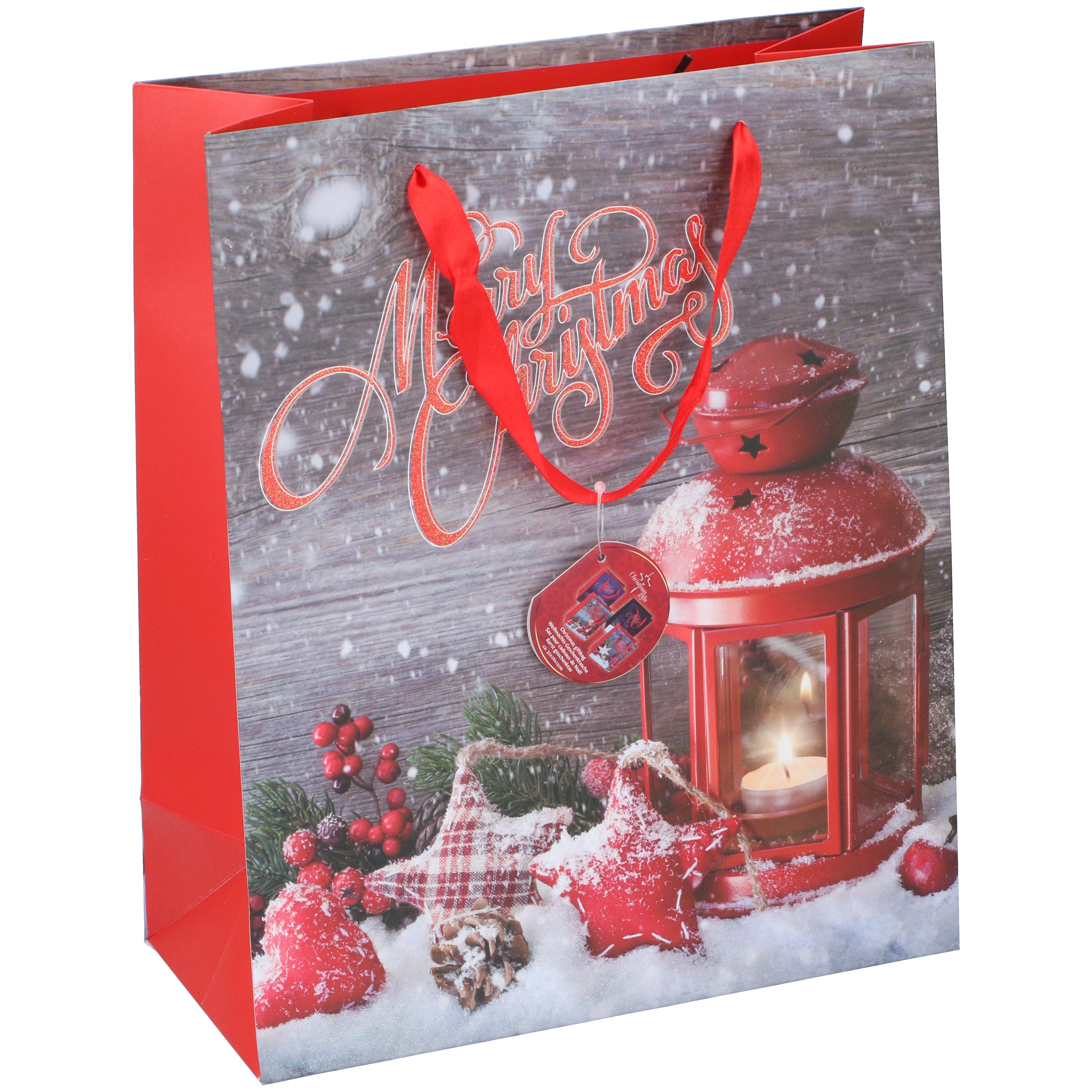 Giftbag Merry Christmas Rood Lamp