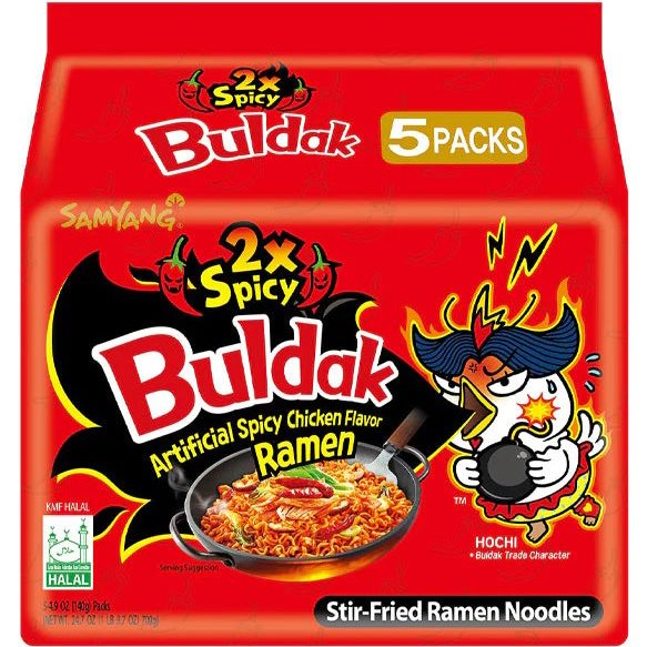 Buldak Noodles 2X Spicy Hot Chicken 5 Pack (1)