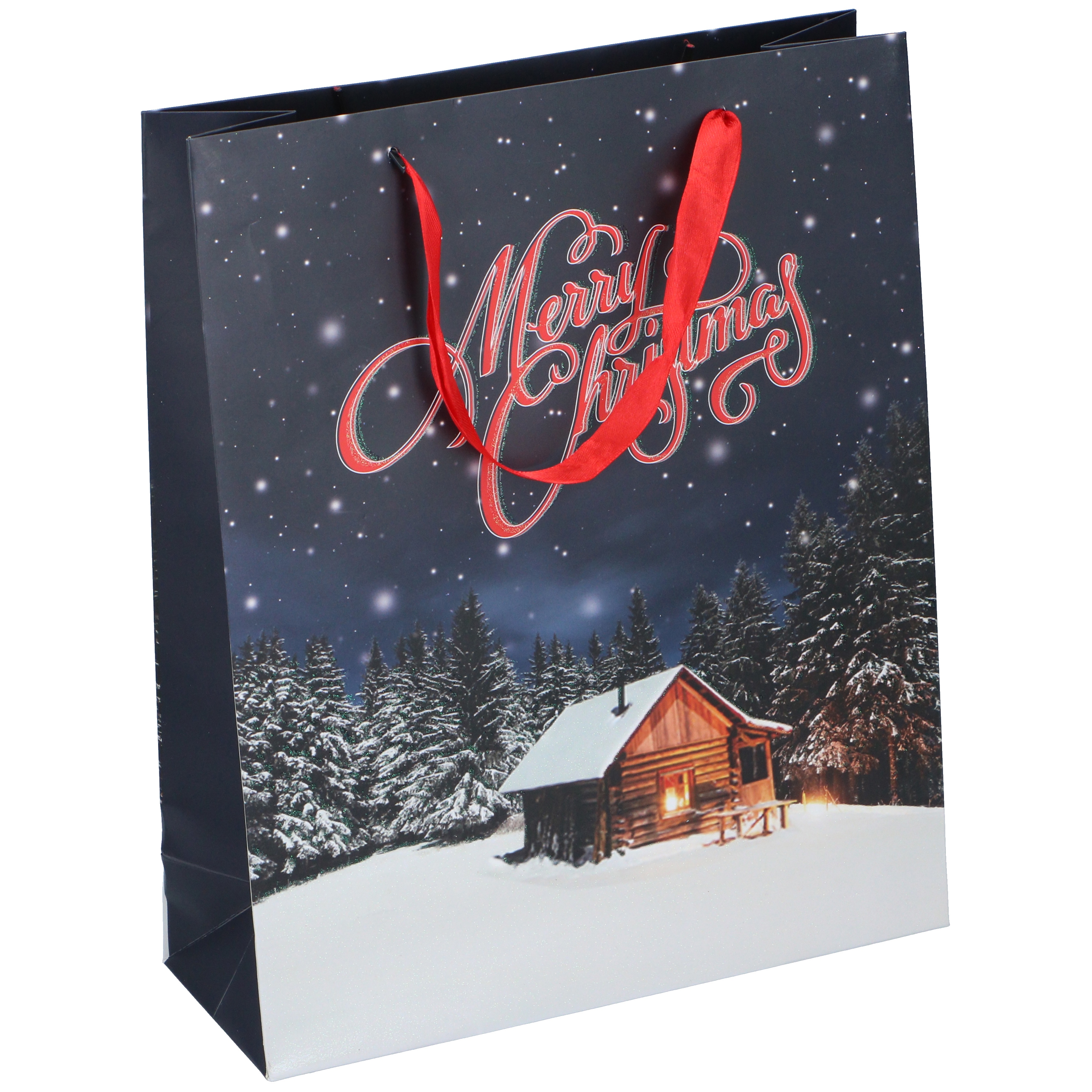 Giftbag Merry Christmas Rood