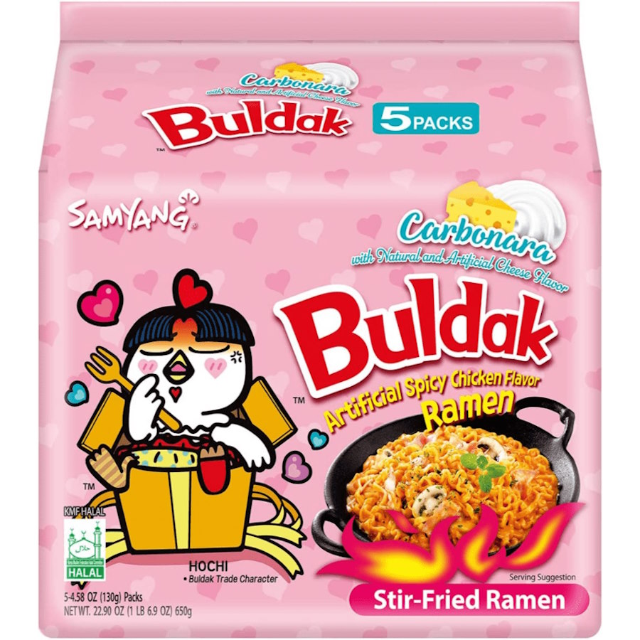 Buldak Noodles Carbonara Hot Chicken 5 Pack